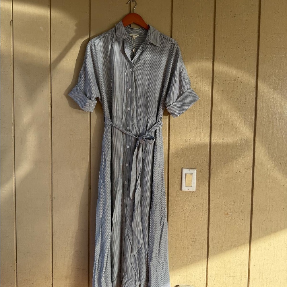 Max Studio Blue Striped Maxi Dress